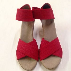 Charleston Shoe Co. Cannon Red Croc Sandal
